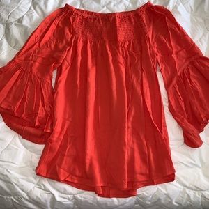 Studio West Coral Off the Shoulder blouse
